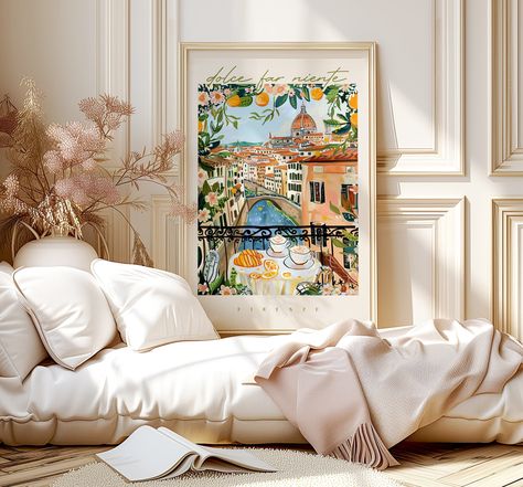 Italian Bedroom Decor, Italy Illustration, Italy Travel Poster, Dolce Far Niente, Italian Theme, Poster Coffee, Italian Lifestyle, Italian Quotes, Coffee Print