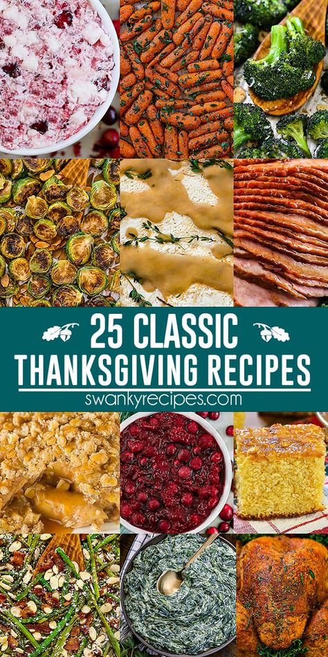 25 Best Traditional Thanksgiving Recipes - Classic Thanksgiving recipes that you'll want on your holiday harvest menu. Turkey, ham, roasted vegetables, cornbread, cranberry recipes, and fall desserts. Cheesecake Apple, Recipes Dips, Pumpkin Cornbread, Roasted Baby Carrots, Traditional Thanksgiving Recipes, Caramel Apple Crisp, Thanksgiving Essentials, Fluff Salad, Turkey Brine Recipes