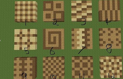 wood floor designs 1-12 Minecraft House Floor Ideas, Wood Flooring Ideas Minecraft, Basic Minecraft Houses Floor Plans, Minecraft Flooring Patterns, Minecraft Floor Ideas Wood, Minecraft Wood House Ideas, Better Minecraft House, Mc Floor Design, Minecraft Wood Floor Pattern