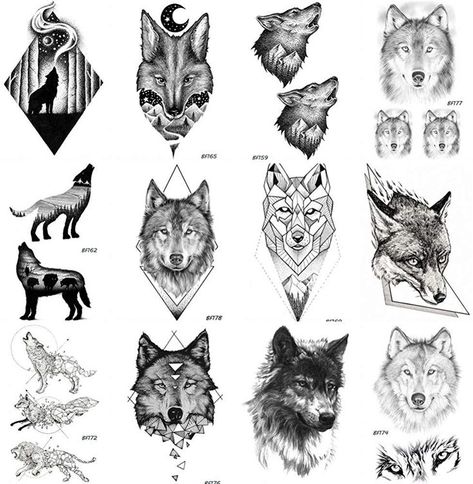 Geometric Wolf Tattoo, Small Wolf Tattoo, Wolf Tattoos Men, Totem Tattoo, Tier Tattoo, Wolf Tattoo Sleeve, Wolf Totem, Geometric Wolf, Girl Arm Tattoos