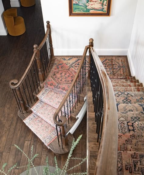 Stair Carpet Runner Ideas, Western Stair Runner, Vintage Carpet Runner On Stairs, Floral Carpet Runner On Stairs, House Of Hackney Stair Runner, Stairway Makeover, Rustic Glam Decor, Stair Carpet Runner, `stair Runners That Go With Area Rugs