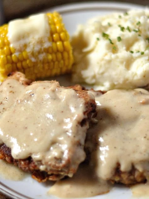 Country Fried Steak Recipe - Coop Can Cook How To Cook Cube Steak, Recipe For Cube Steak, Country Steak, Husband Dinner, Tenderized Round Steak, Country Fried Steak Recipe, White Gravy Recipe, Coop Can Cook, Chicken Fried Steak Recipe