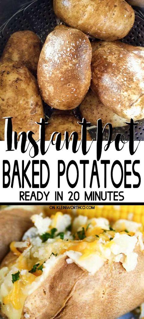 Pressure Cooker Baked Potatoes, Instant Pot Baked Potatoes, Cooking Baked Potatoes, Perfect Baked Potato, Making Baked Potatoes, Recipe For 2, Baked Potato Recipes, Best Instant Pot Recipe, Fool Proof