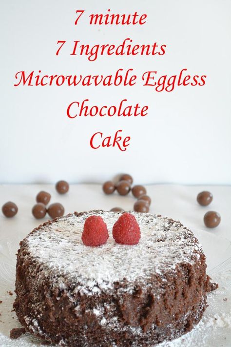 7 Ingredient Microwave Eggless Chocolate Cake Fast Deserts, Egg Desserts, Microwave Cakes, Chocolate Cake Images, Eggless Cookie, Eggless Cakes, Coffee And Walnut Cake, Eggless Chocolate Cake, Perfect Chocolate Cake