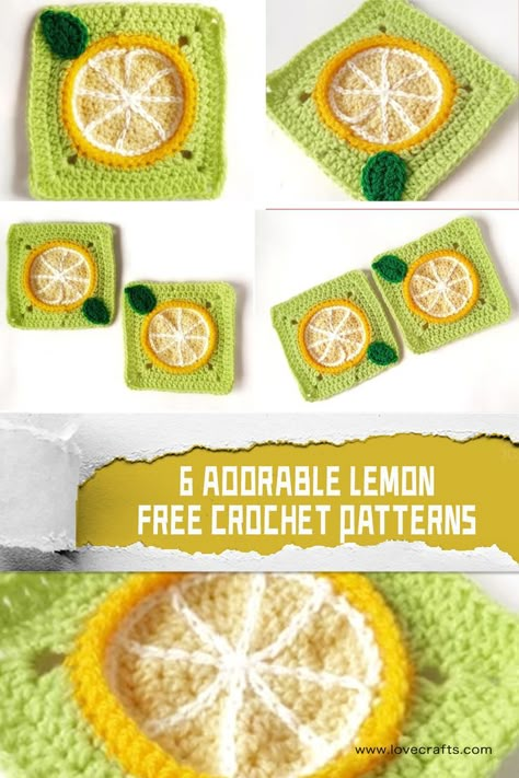 #freecrochetpatterns #crochetlemon Lemons are not only a delicious fruit, but they also make for adorable crochet projects! Here are six Adorable FREE Lemon Crochet Patterns to add some zest to your crafting Lemon Crochet, Crochet Lemon, Cushion Cover Pattern, Crochet Patterns Free, Granny Square Crochet Patterns Free, Crochet Fruit, Lemon Patterns, Adorable Crochet, Crochet Patterns Free Blanket