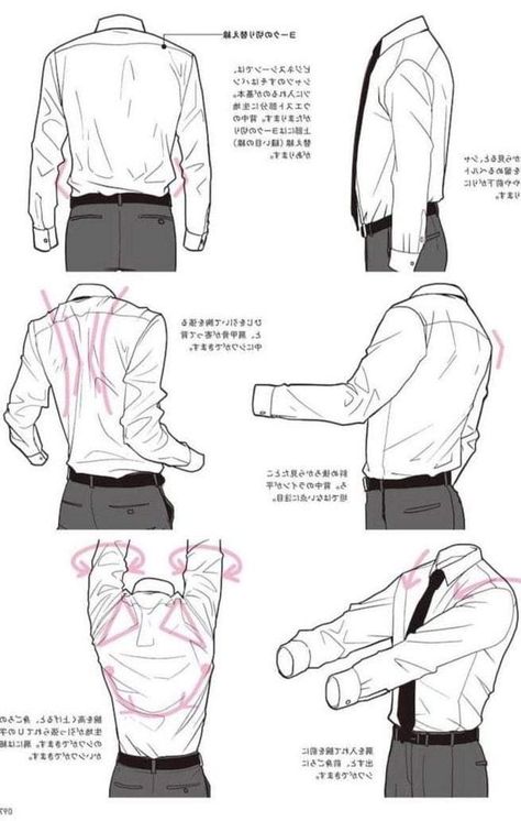 Shirt Wrinkles Drawing Reference, How To Draw Shirt Folds, Wrinkled Clothes Drawing, Shirt Fold Drawing, Clothing Movement Reference, Back Of Shirt Reference, Anime Sleeves Reference, Shirt Physics Reference, Suit Pants Drawing Reference