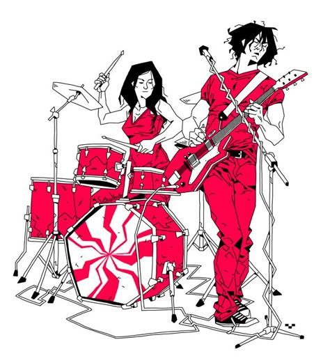 Playing Drums Reference, Singing With Microphone Pose, Bass Player Reference, Drummer Character Design, Drummer Oc, Drum Set Drawing, Musician Poses, Band Reference, Rock Band Art