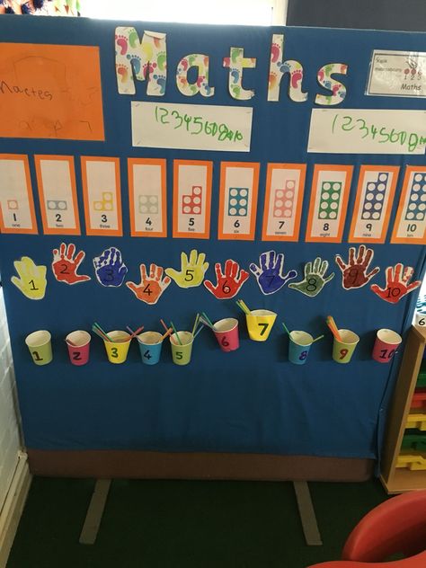 Maths wall in eyfs, cornerstones curriculum, eyfs, foundation stage, reception classroom, display, topic, number, adding, counting, number recognition, writing numbers, display childrens work Wall Displays Eyfs, Numicon Display Eyfs, Maths Display Board Eyfs, Eyfs Maths Working Wall, Foundation Stage Classroom, Interactive Maths Display Eyfs, Reception Maths Display, Maths Working Wall Eyfs, Number Display Eyfs