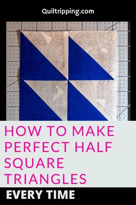 How to Make Half Square Triangles - The Easiest, Fail-proof Method 11 Half Square Triangles Tutorial, Quilts Free Patterns, Beginner Quilts, Sewing Reference, Football Quilt, Half Square Triangle Quilts Pattern, Square Quilts, Quilting Math, Triangle Quilt Pattern