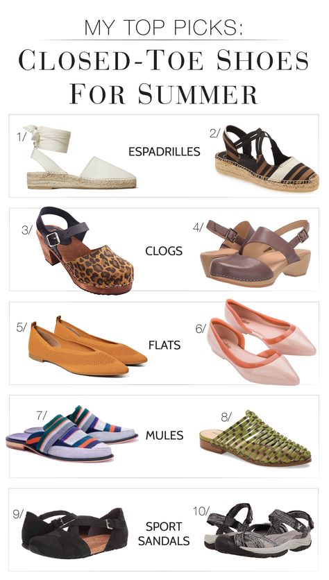 CLOSED-TOE SHOES FOR SUMMER: ESPADRILLES, FLATS, CLOGS & MORE | No pedicure? No problem. We're shopping espadrilles, flats, clogs, mules & sporty sandals for this summer's cutest closed-toe shoes. Let's shop. | #TheMomEditStyle #TheMomEditShoes #StylishComfortableShoes #ClosedToeSandals #SummerShoes2020 #ClosedToeWedges #ClosedToeSandalsSummer #ClosedToeSandalsFlats #Espadrilles #Mules #Clogs Closed Toe Sandals Summer, Closed Toe Summer Shoes, Sporty Sandals, Espadrilles Flats, Closed Toe Wedges, Shoes For Summer, Mom Edit, Comfortable Stylish Shoes, Sporty Sandal