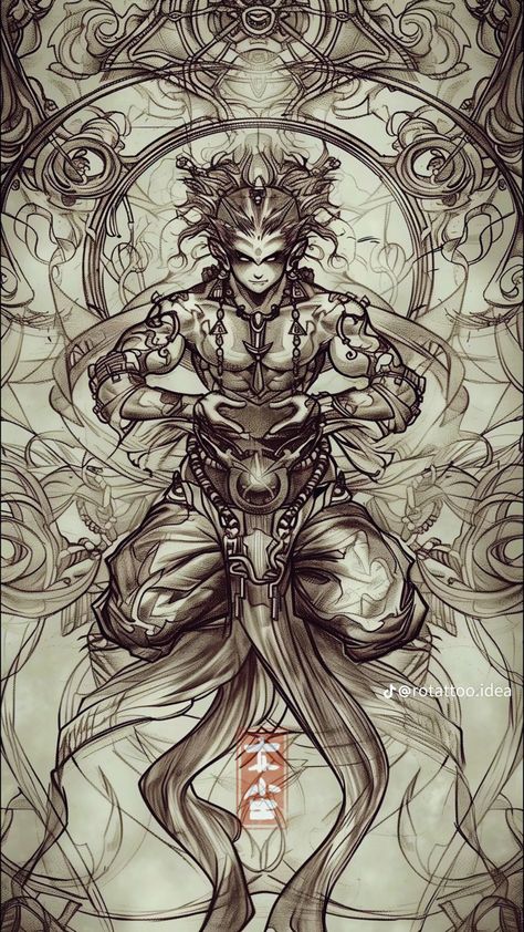 Ashura Tattoo Design, Ashura Tattoo, Drawing Poses, Back Tattoo, Tattoo Design, Tattoo Designs, Naruto, Tattoos, Drawings