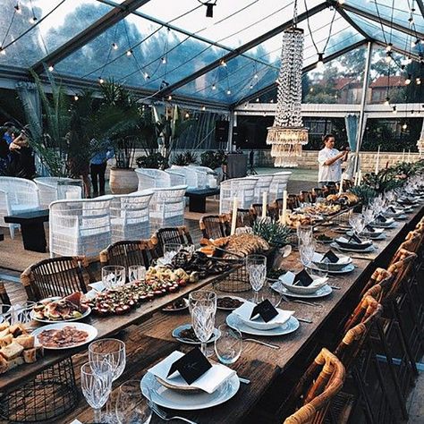 Glass Houses – 5 Reasons to Love 2016’s Top Wedding Venue Trend Family Style Weddings, Wedding Reception Program, Outdoor Dinner Party, Festival Bride, Greenhouse Wedding, Outdoor Dinner, Rooftop Wedding, Outdoor Wedding Reception, Food Family