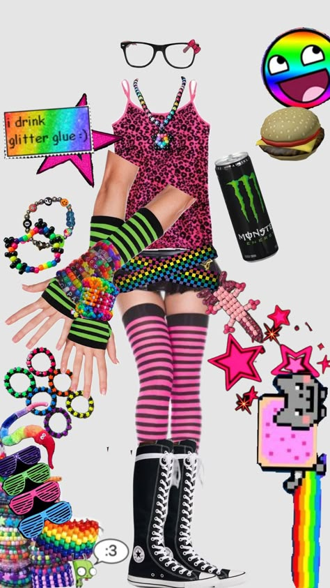 scene outfit concept :3 #scene #scenekid #scenemo #scenequeen #scenekids #sceneclothes #sceneaesthetic Scenekid Aesthetic, Scenecore Aesthetic Outfit, Scene Kid Outfits, Scenecore Aesthetic, Scene Clothes, Yass Queen, Silly Goober, Hell Park, Scene Core