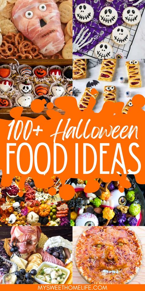 Love Halloween food? You'll love this collection of Halloween food ideas which includes Halloween cookies, treats, charcuterie boards, finger foods, lunch ideas, dinner ideas and dessert ideas. Funny Halloween Food Ideas, Halloween Chocolate Chip Cookies, Halloween Lunch Ideas, Anniversary Food, Halloween Teeth, Halloween Finger Foods, Scary Cakes, Creepy Halloween Food, Halloween Lunch