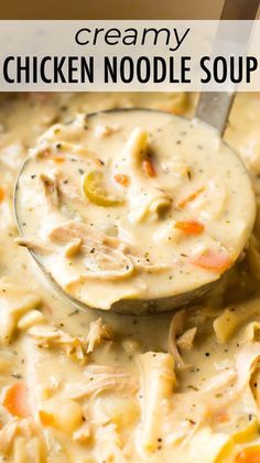 Creamy Chicken Noodle, Cream Cheese Chicken Chili, Creamy Chicken Tortilla Soup, Creamy Chicken Noodle Soup, 200 Calorie, Creamy Chicken Soup, Diner Recept, Comfort Food Recipes Dinners, Cream Cheese Chicken