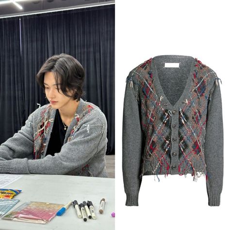 Argyle Cardigan Outfit, Riize Wonbin, Wonbin Riize, Ootd