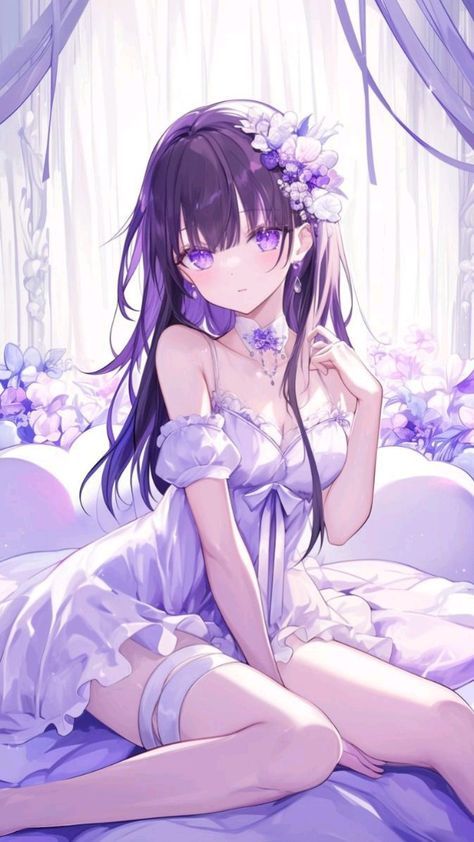 Anime Girlies Cute Wallpaper, Cute Anime Girlies Pfp, Anime Girlies Wallpaper, Anime Girlies Pfp, Anime Pfp Girly, 2014 Anime, Anime Purple Hair, Anime Purple, Good Anime Series