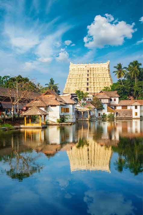 At the Sree Padmanabhaswamy Temple, visitors can witness the grand architecture that blends Kerala and Dravidian styles, with the iconic 7-storey gopuram towering above. The temple’s sanctum holds the reclining Vishnu deity, viewed through three distinct doors, each offering a different perspective. The temple's intricate stone carvings, murals, and sacred mandapams enrich the experience. Visitors also explore the mystery of the unopened vaults, said to contain unimaginable treasures. Anantha Padmanabha Swamy, Sree Padmanabhaswamy Temple, Padmanabhaswamy Temple, Spiritual Heart, Ben Affleck, Vaulting, Kerala, Diving, Vision Board