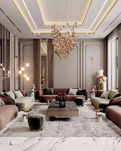 Womens Majlis on Behance Latest Living Room Designs, Luxury Living Room Design, Classic Interior Design, Living Art, Design Room, Design Apartment, Living Room Design Decor, Luxury Interiors, Elegant Living Room