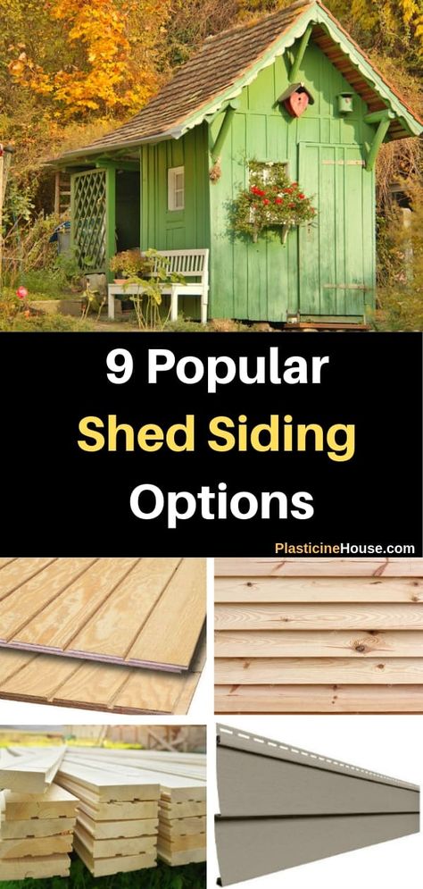 Find best siding options for your shed She’d Siding Ideas, Diy Shed Siding Ideas, Shed Siding Ideas Exterior, Cheap Siding Ideas, Cheap Siding Ideas Exterior, Shed Siding Ideas, Shed Extension, Shed Siding, Diy Siding