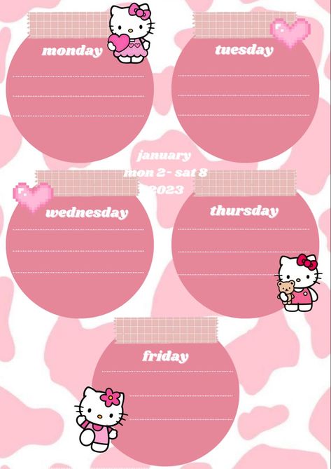 Hello Kitty Weekly Planner #digitalplannersti Hello Kitty To Do List Printable, Hello Kitty Daily Planner, Hello Kitty Weekly Planner, Hello Kitty Planner, Event Organizer Planners, Bullet Journal Templates, Pink Daily Planner, Bullet Journal Template, Hello Kitty School