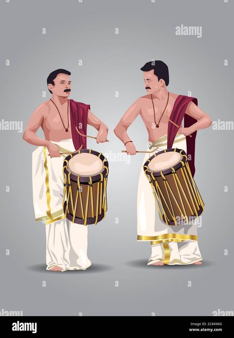 Download this stock vector: vector illustration of kerala chenda melam performance - 2C84X6G from Alamy's library of millions of high resolution stock photos, illustrations and vectors. Chenda Melam Art, Chenda Melam, Free Photoshop Overlays, Church Branding, Boat Illustration, Indian Illustration, Happy Onam, Best Friends Cartoon, Graphic Design Images