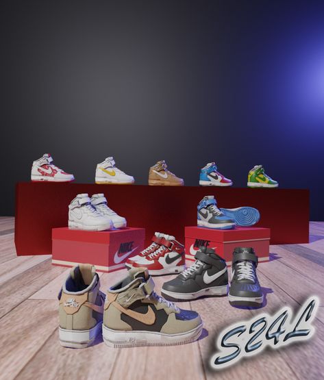 Air Force 1 High Tops, Sims 4 Male Clothes, Sims Baby, Play Sims 4, Cc Shoes, Sims 4 Cc Shoes, Free Sims 4, Sims 4 Children, Play Sims