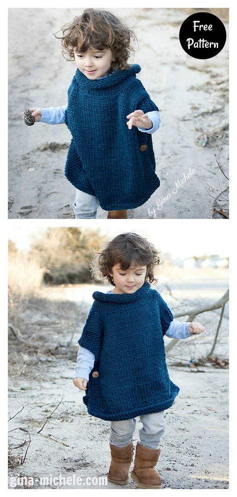 Easy Kids Tunic Free Knitting Pattern #freeknittingpattern #knittingpattern #sweaterfreepattern #tunicfreepattern Knit Tunic Pattern Free, Knit Toddler Sweater Pattern Free, Free Toddler Knitting Patterns, Toddler Sweater Knitting Pattern Free, Poncho Knitting Patterns Kids, Poncho Knitting Patterns Free, Toddler Knitting Patterns Free, Toddler Knitting Patterns, Knitted Poncho Patterns Free