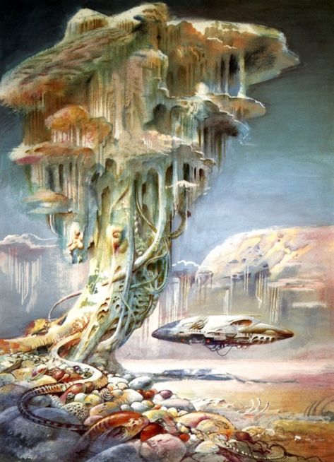 BRUCE PENNINGTON Bruce Pennington, Scifi Inspiration, Alien Landscape, Novel Game, Environment Reference, 70s Sci Fi Art, Arte Peculiar, Scifi Fantasy Art, Sf Art