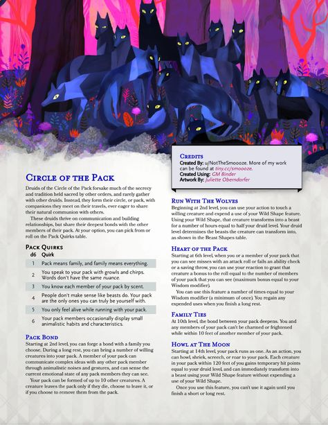 Druid Circles Dnd, Druid Subclasses 5e, Druid Circle, 5e Classes, Homebrew Classes, Dnd Druid, Dnd Character Sheet, Dnd Homebrew, D D Classes