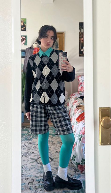 Weird Male Fashion, Masc Clowncore Outfits, Weird Tights Outfit, Weird Outfits Street Style, Weird Clothes Aesthetic, Decora Male Fashion, Weird Fashion Aesthetic, Weird Fashion Outfits, Eccentric Fashion