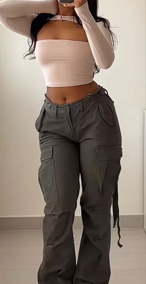 Chica Hip Hop, Outfit Ideas Everyday, Outfits Gorditas, Slay Outfits, Oufits Casual, Cargo Pants Outfit, Looks Party, Swag Outfits For Girls, Causual Outfits