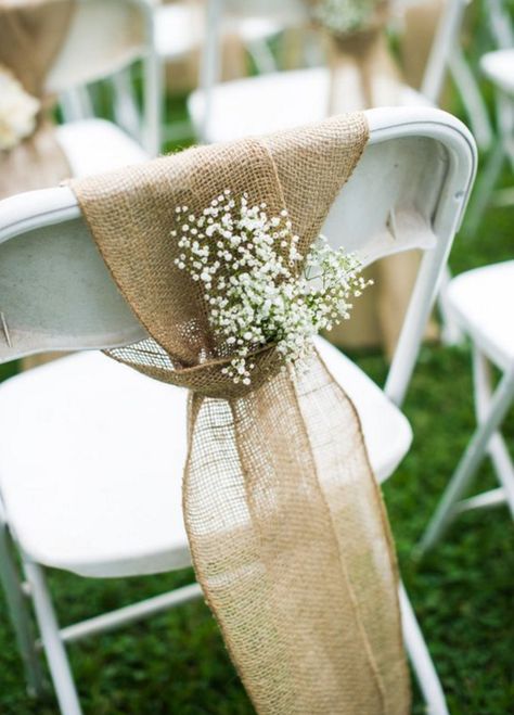 Wedding Ceremony Chairs, Backyard Wedding Decorations, Rustic Wedding Decorations, Rustic Backyard, Breath Flowers, Ceremony Chairs, Wedding Chair Decorations, Wedding Barn, בר מצווה