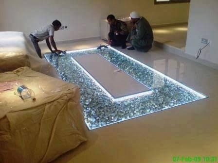 DIY Adding Glass Flooring With Pebble in Your Home – Engineering Feed Glass Flooring, Bar Flooring, Home Engineering, Terrasse Design, Water Collection, Living Room Partition Design, Room Partition Designs, Living Room Partition, Rain Barrel