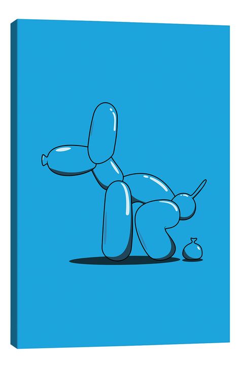 ICANVAS Pooping Balloon Dog (Blue) by avesix Canvas Wall Art - 26"x18" available at #nordstromrack Wine Painting, Balloon Dog, Dogs Pooping, Dog Drawing, Dog Paintings, Diy Art Painting, Diy Wall Art, Dog Art, Art Room