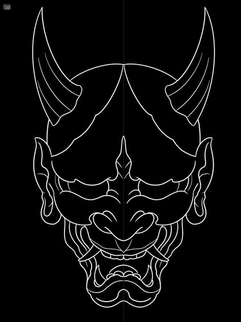 Oni Mask Earrings, Japanese Oni Mask Drawing, Hannya Mask Design, Mascara Hannya, 3d Print Shop, Japanese Demon Mask, Japanese Oni Mask, Car Sticker Ideas, Samurai Drawing