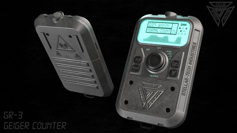 ArtStation - GR-3 Compact Geiger Counter, Stellar-Tech Industries Fallout Theme, Radiation Detector, Geiger Counter, Stellar Works, Portable Solar Power, I Made It, Walkie Talkie, Fallout, Solar Power