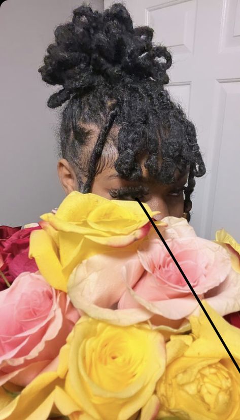 Rose Petal Loc Style, Locs Petals Styles, Loc Growth, Afro Hair Inspiration, Loc Maintenance, Hair Projects, Elegant Bun, Loc Hairstyles, Beautiful Black Hair