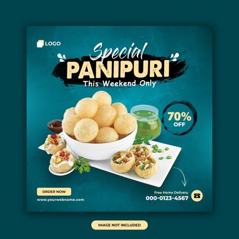 Restaurant Social Media Post, Minimalist Instagram Post, Instagram Post Design Ideas, Post Design Ideas, Restaurant Social Media, Instagram Post Design, Food Post, Pani Puri, Food And Restaurant