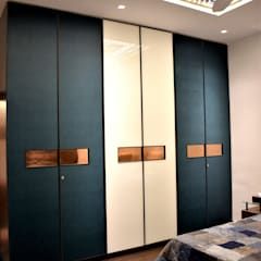 Two Colours Combinations, Wardrobe Colour Combination, Wooden Wardrobe Designs, Sliding Wardrobe Design, Wardrobe Colour, Wooden Wardrobe Design, Blue Bedroom Design, Modern Style Bedroom, Minimal Furniture