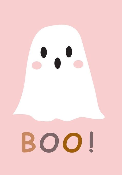 Boho Halloween Wallpaper, Pink Fall Wallpaper, Cute Ghost Illustration, Cute Halloween Pictures, Fall Backgrounds, Halloween Wallpaper Iphone Backgrounds, Wallpaper Iphone Boho, Halloween Wallpaper Cute, Phone Wallpaper Boho