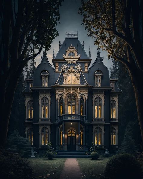 All Posts • Instagram Gothic House Victorian, Mansion Forest, Magical Mansion, Victorian Gothic Mansion, Gothic Homes, Dark Luxury, Gothic Mansion, Mansion Exterior, Dark Home Decor