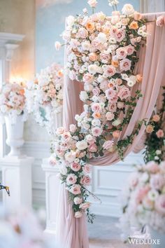 Pink wedding details-#Hawaiiweddingplanner #VidaChic #VidaChicEvents #DestinationWeddingPlanner #weddinginspo #weddingideas #wedding Pink Wedding Details, فن النسيج, Pink And White Weddings, Pink Wedding Theme, Blush Pink Weddings, Pink And White Flowers, Pastel Wedding, Wedding Stage, Wedding Flower Arrangements