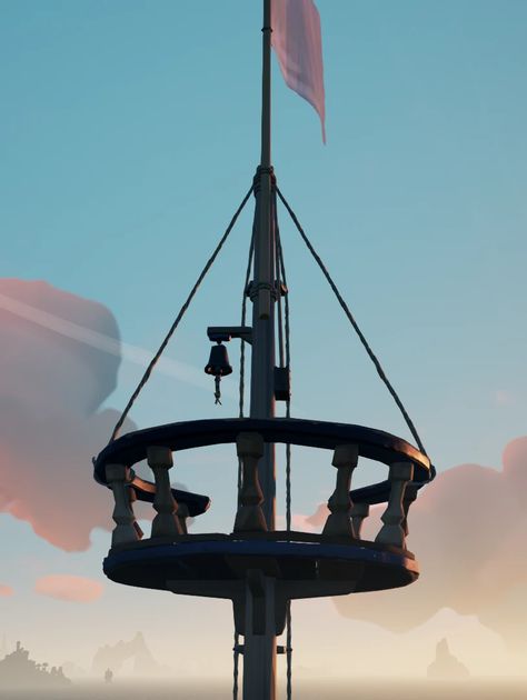 Ship Mast, One Piece Aesthetic, Nest Art, Crows Nest, The Crows, Sea Of Thieves, Crow's Nest, Wind Sculptures, Pirate Life