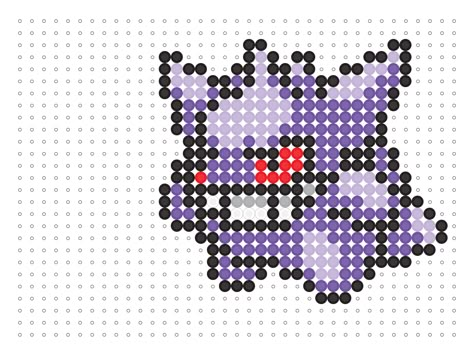 Gengar Perler Gengar Cross Stitch, Gengar Perler Beads, Gengar Perler, Pokémon Beads, Pokemon Card Template, Pokemon Perler, 151 Pokemon, Pokemon Cross Stitch, Gengar Pokemon