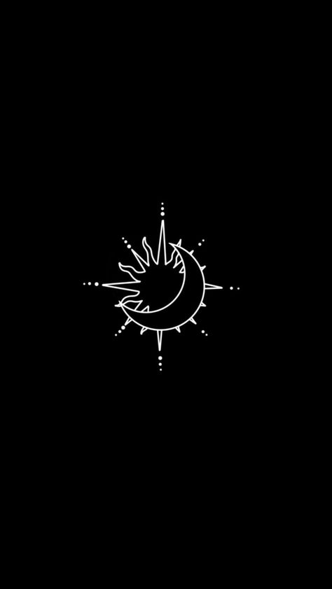 Sol And Luna Wallpaper, Moon And Sun Aesthetic, Black And White Symbols, Moon And Sun Wallpaper, Sun And Moon Logo, Black Minimalist Wallpaper, Sun And Moon Aesthetic, Eclipse Aesthetic, Eclipse Tattoo