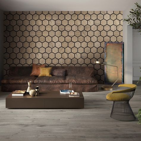 You'll love the UNISOAR 29"x23.8" 3D Hexagon DIY Acoustic Wall Paneling Natural Wood Veneer Decorative Soundproof (Set of 4) at Wayfair - Great Deals on all products with Free Shipping on most stuff, even the big stuff. Hexagon Wood Wall Art, Decorative Acoustic Wall Panels, Renter Friendly Accent Wall, Lobby Reception Design, Wood Panel Texture, Hexagon Diy, Podcast Room, Acoustic Wall Panel, 3d Hexagon