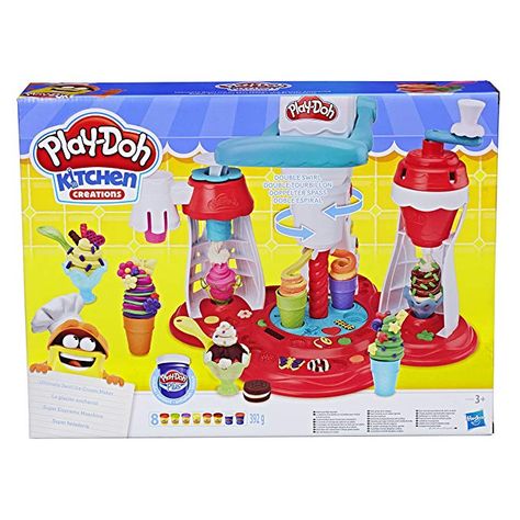 Play Doh Ice Cream, Play Doh Toys, Swirl Ice Cream, Play Doh Kitchen, Ice Cream Swirl, Ice Cream Set, Play Food Set, Barbie Kitchen, Ice Cream Treats