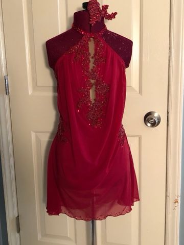 Red Lyrical Costume, Contemporary Leotard, Red Dance Costumes, Dance Fits, Red Dance, Pretty Dance Costumes, Lyrical Dresses, Dance Costumes Lyrical, Lyrical Costumes