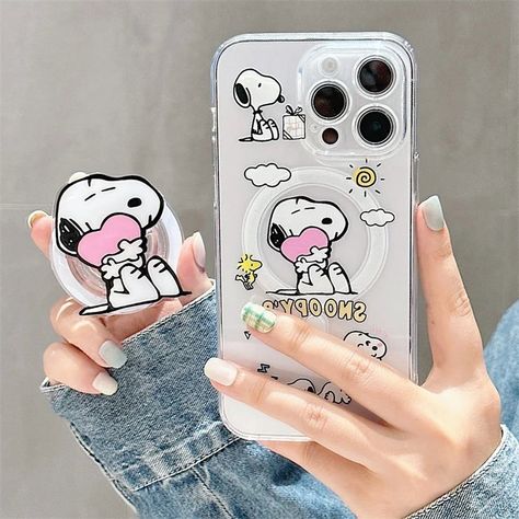 Cute Cartoon Snoopy MagSafe Holder Phone Case For iPhone 15 14 13 12 1 – Accessoriesforever Snoopy Phone Case, Snoopy Items, Snoopy Birthday, Snoopy Images, Motivation Video, Snoopy Wallpaper, Snoopy Pictures, Modern Tech, Holder Phone